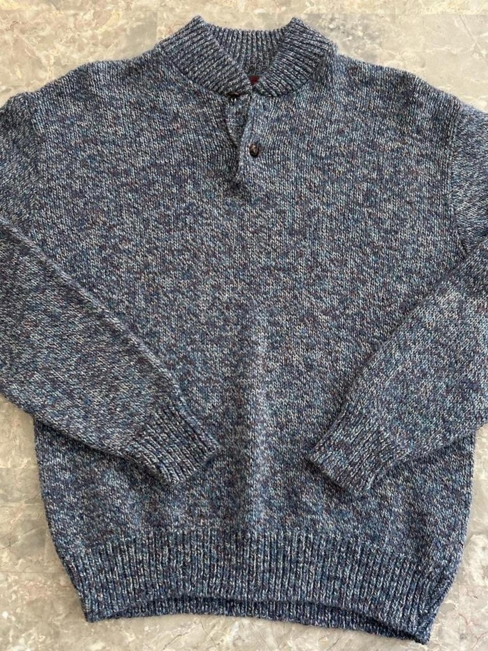 Vintage 1990s High Sierra Mervyns Wool Sweater Large USA Made Blue